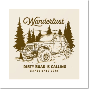 Wanderlust Jeep Posters and Art